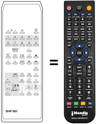Comandos à distância equivalente SHP 501