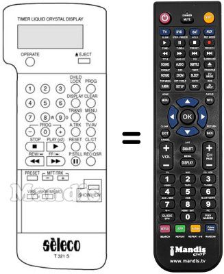 Comandos à distância equivalente Naonis SV 622