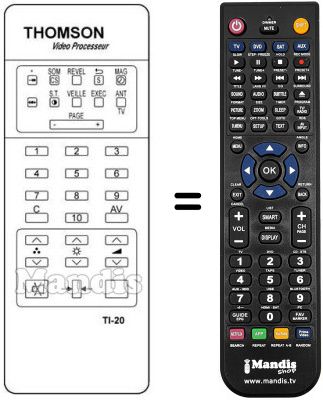 Comandos &agrave; dist&acirc;ncia equivalente TI 20