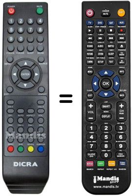 Comandos à distância equivalente DICRA TVLCD 022 BF