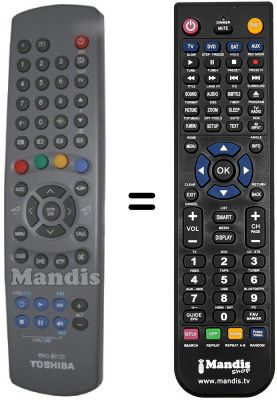 Comandos &agrave; dist&acirc;ncia equivalente Toshiba 32 MW 7 DG