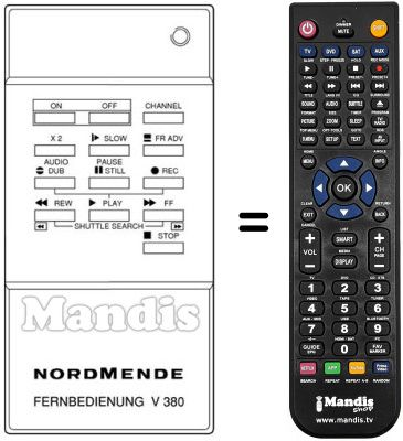 Comandos à distância equivalente NordMende V 303 PSN Comandos à distância equivalente NordMende V 303 PSN