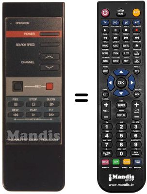 Comandos à distância equivalente Daewoo DVR 3721 D Comandos à distância equivalente Daewoo DVR 3721 D