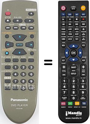 Comandos à distância equivalente Panasonic DVD RV 20