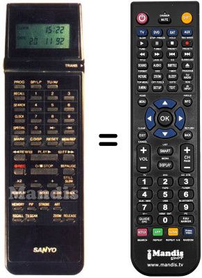 Comandos &agrave; dist&acirc;ncia equivalente Sanyo VHR-D4800 I
