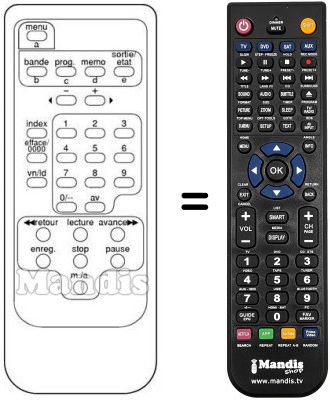 Comandos à distância equivalente Arc En Ciel VK 200 PS Comandos à distância equivalente Arc En Ciel VK 200 PS