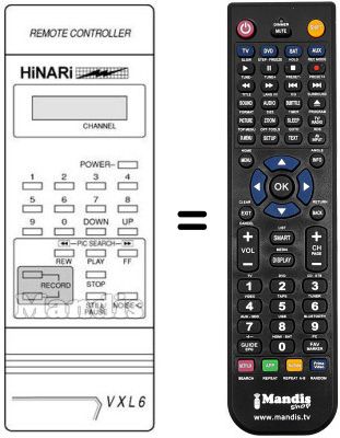 Comandos à distância equivalente VXL 6