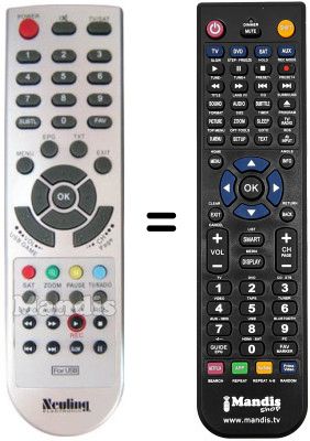 Comandos à distância equivalente Neuling DIGISAT 2500 S