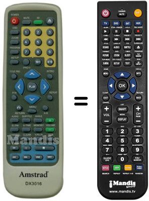 Comandos à distância equivalente Amstrad DX 3016