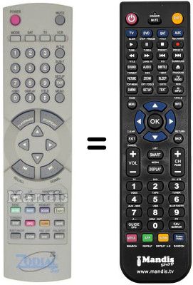 Comandos à distância equivalente Zodiac DZR 8310