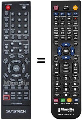 Comandos à distância equivalente Sunstech LCX-UD800