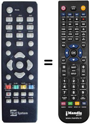 Comandos &agrave; dist&acirc;ncia equivalente Telesystem TS 3001