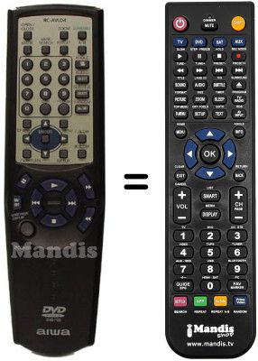 Comandos à distância equivalente Aiwa XD-DV290
