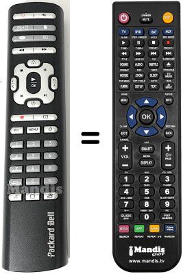 Comandos &agrave; dist&acirc;ncia equivalente PackardBell HDD RECORDER 80 / 250