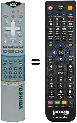 Comandos à distância equivalente Toshiba SD-2109 Comandos à distância equivalente Toshiba SD-2109