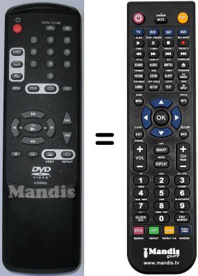 Comandos &agrave; dist&acirc;ncia equivalente Thomson DVD 400 SA