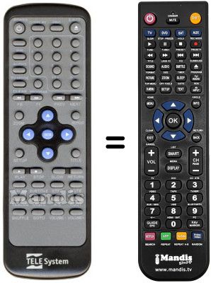 Comandos &agrave; dist&acirc;ncia equivalente Telesystem TS 5200 VXB