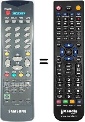 Comandos à distância equivalente Samsung 14C3F3