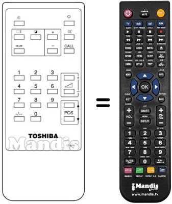 Comandos à distância equivalente Toshiba 23120005
