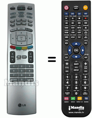Comandos à distância equivalente LG 6710900011W