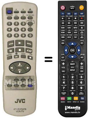 Comandos &agrave; dist&acirc;ncia equivalente JVC HR-J285