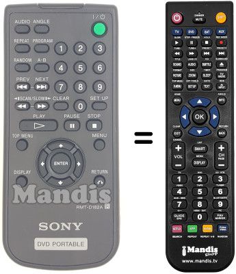 Comandos à distância equivalente RMT-D182A