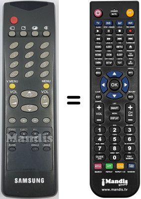 Comandos à distância equivalente Samsung TVP3351F
