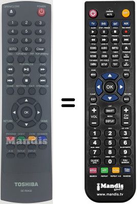 Comandos à distância equivalente Toshiba BDX3400