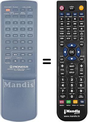 Comandos à distância equivalente Pioneer XR-P340