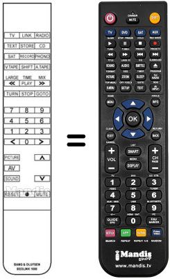 Comandos à distância equivalente Bang Olufsen LX5000