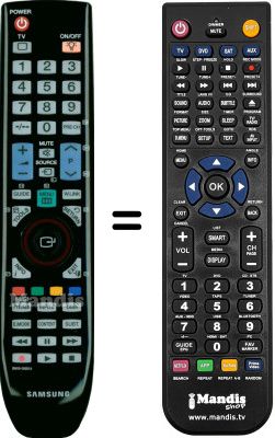Comandos à distância equivalente Samsung BN59-00691A