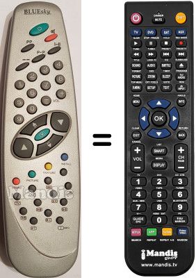 Comandos à distância equivalente Bluesky RC1040