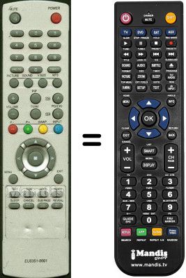 Comandos à distância equivalente Bluesky EU0351-0001