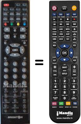 Comandos &agrave; dist&acirc;ncia equivalente Brigmton BTV-221-DVD