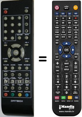 Comandos à distância equivalente DMTech TE15DVT