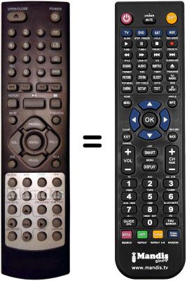 Comandos &agrave; dist&acirc;ncia equivalente DVD-DX7800