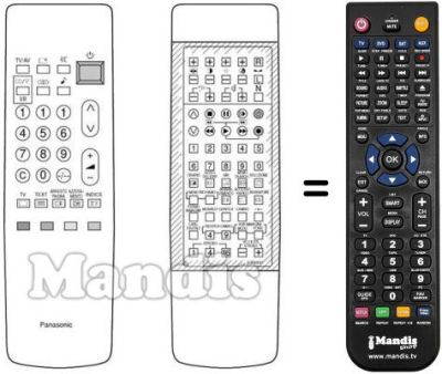 Comandos à distância equivalente Panasonic EUR50537
