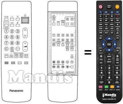 Comandos à distância equivalente Panasonic EUR50621