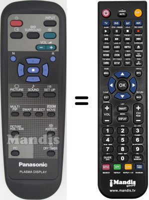 Comandos à distância equivalente Panasonic EUR646529