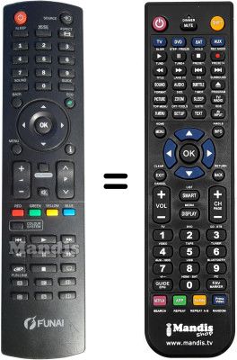 Comandos &agrave; dist&acirc;ncia equivalente Funai LT850-M22