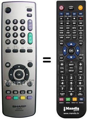 Comandos à distância equivalente Sharp LC-32RD1E
