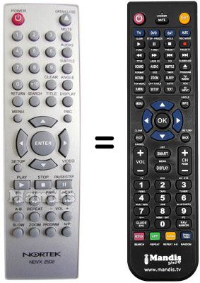 Comandos à distância equivalente Beko DVD2008