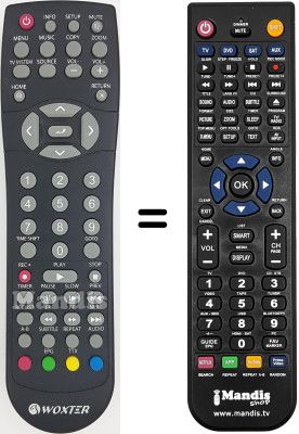 Comandos à distância equivalente Woxter i-CubeXDiv35XPRECHIGH