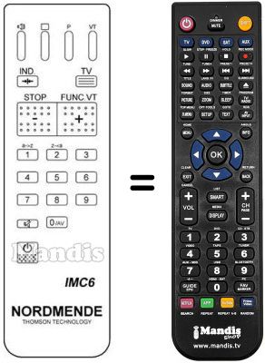 Comandos à distância equivalente NordMende GALAXY 36XP Comandos à distância equivalente NordMende GALAXY 36XP
