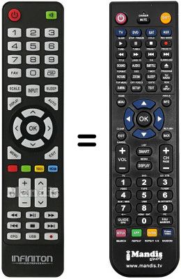 Comandos à distância equivalente Infiniton INTV-1963