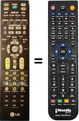 Comandos à distância equivalente LG AR702NS