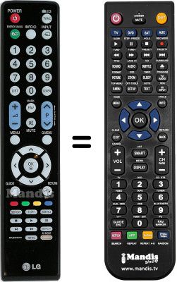 Comandos à distância equivalente LG 55SL8500