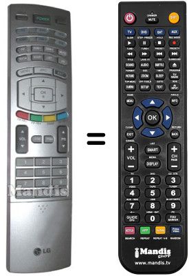 Comandos à distância equivalente LG 6710V00151E