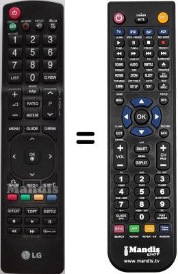 Comandos &agrave; dist&acirc;ncia equivalente LG 32LD450-ZA