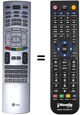 Comandos à distância equivalente LG 6710V00151S